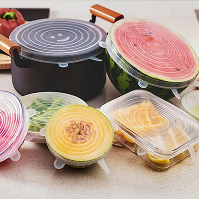Silicone Stretch Lids (6-Pcs Set) | Universal, Reusable Kitchen Food Covers